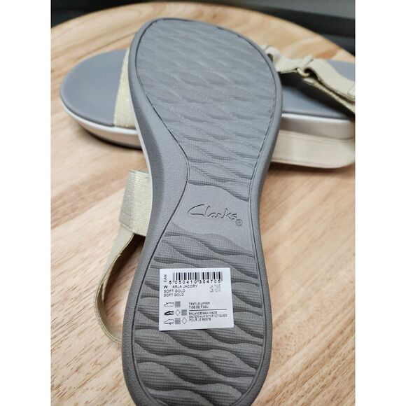 Clarks Arla Jacory Sandals Women's size 10 Wide Soft Gold - Picture 8 of 9